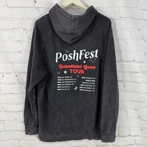 Poshfest 2024 Gray Hoodie size 2XL Nashville oversized posher distressed grey